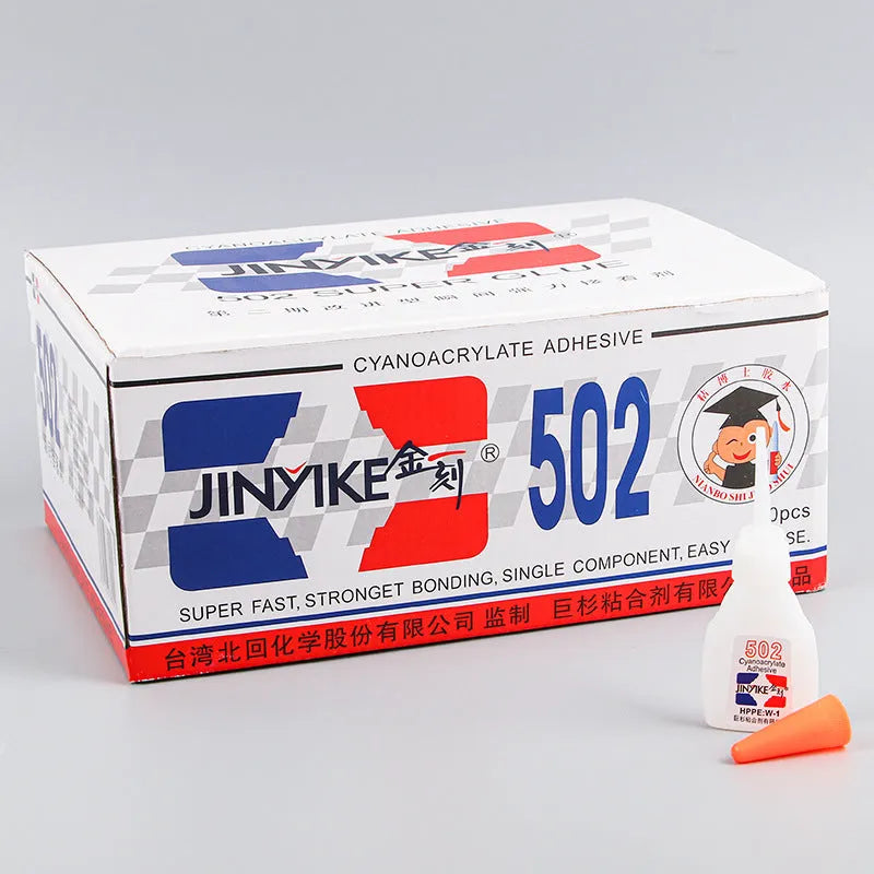 Tube of specialised instant strong adhesive for shoe and leather repairs