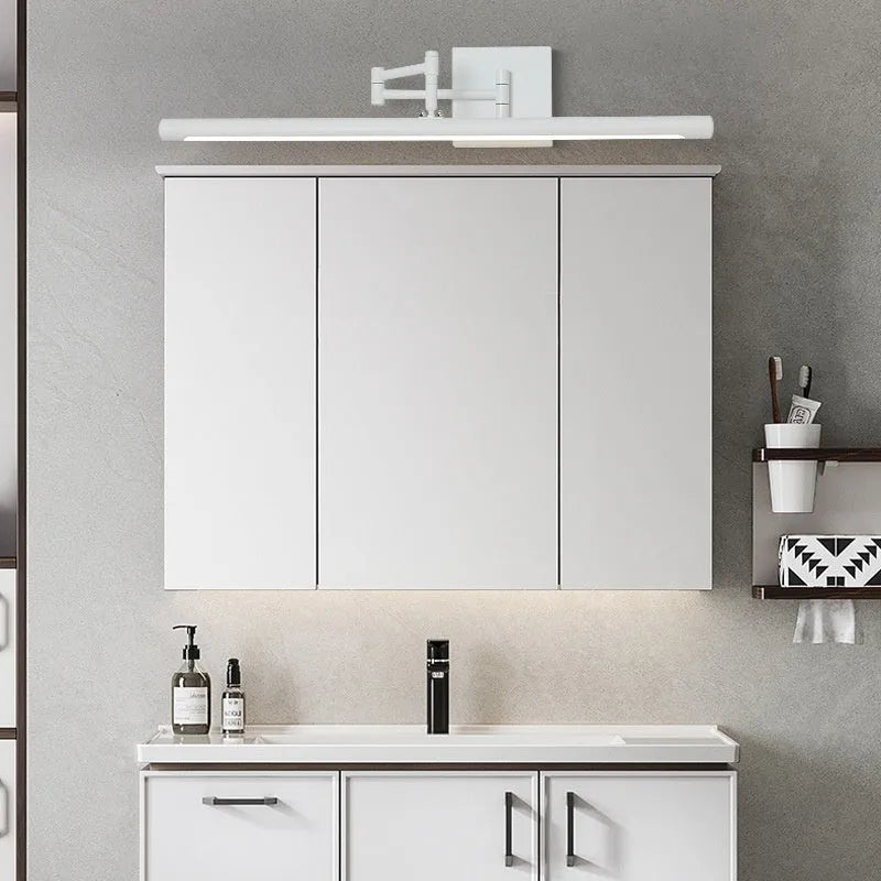 LED bathroom mirror cabinet with integrated lighting in modern simple design