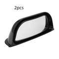 Two-row wide angle car rear view mirror in black and white with universal fit for outside mirror replacement