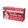 Fertility tea box containing 3 sets of 30 herbal tea bags for women's reproductive wellness support