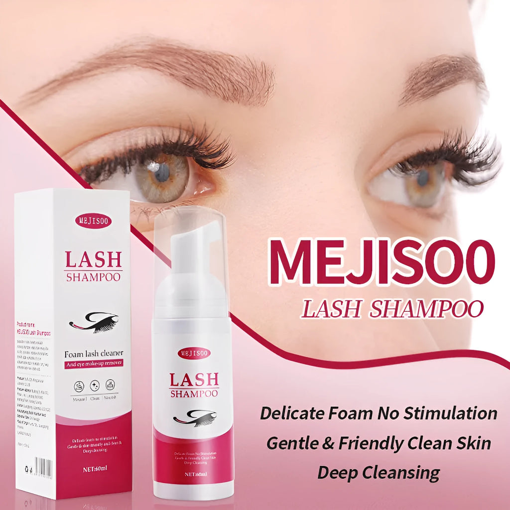 60ml lash shampoo mousse bottle with pump applicator for eyelash extension cleaning