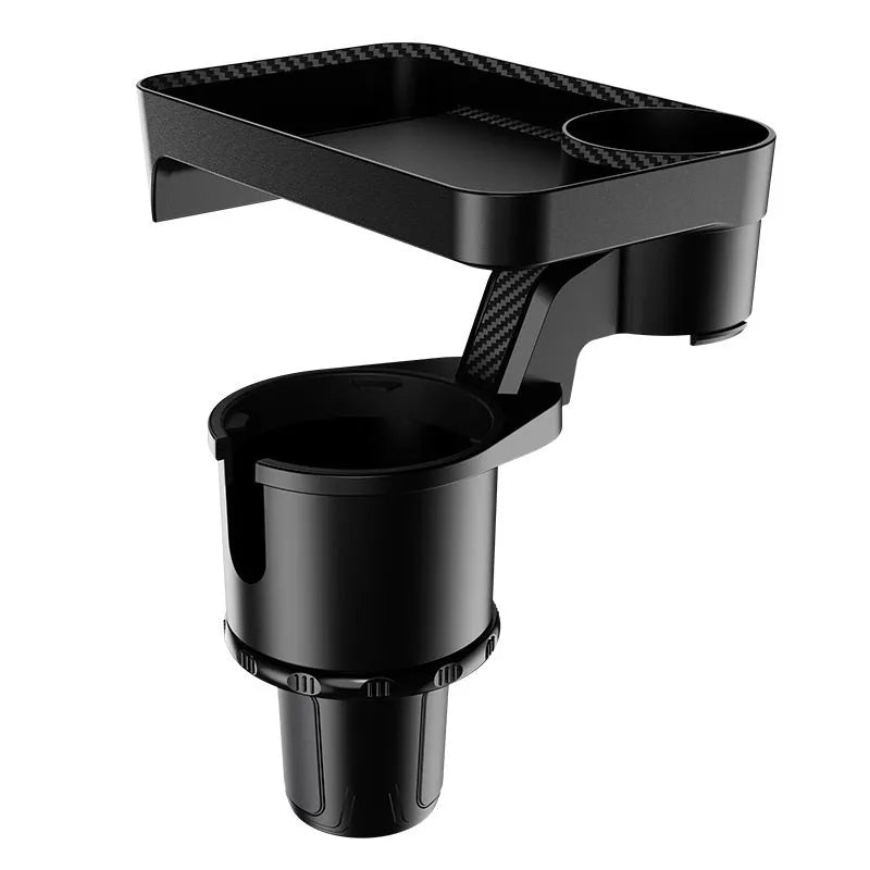 Black ABS plastic car dinner tray holder rotating in vehicle cup holder