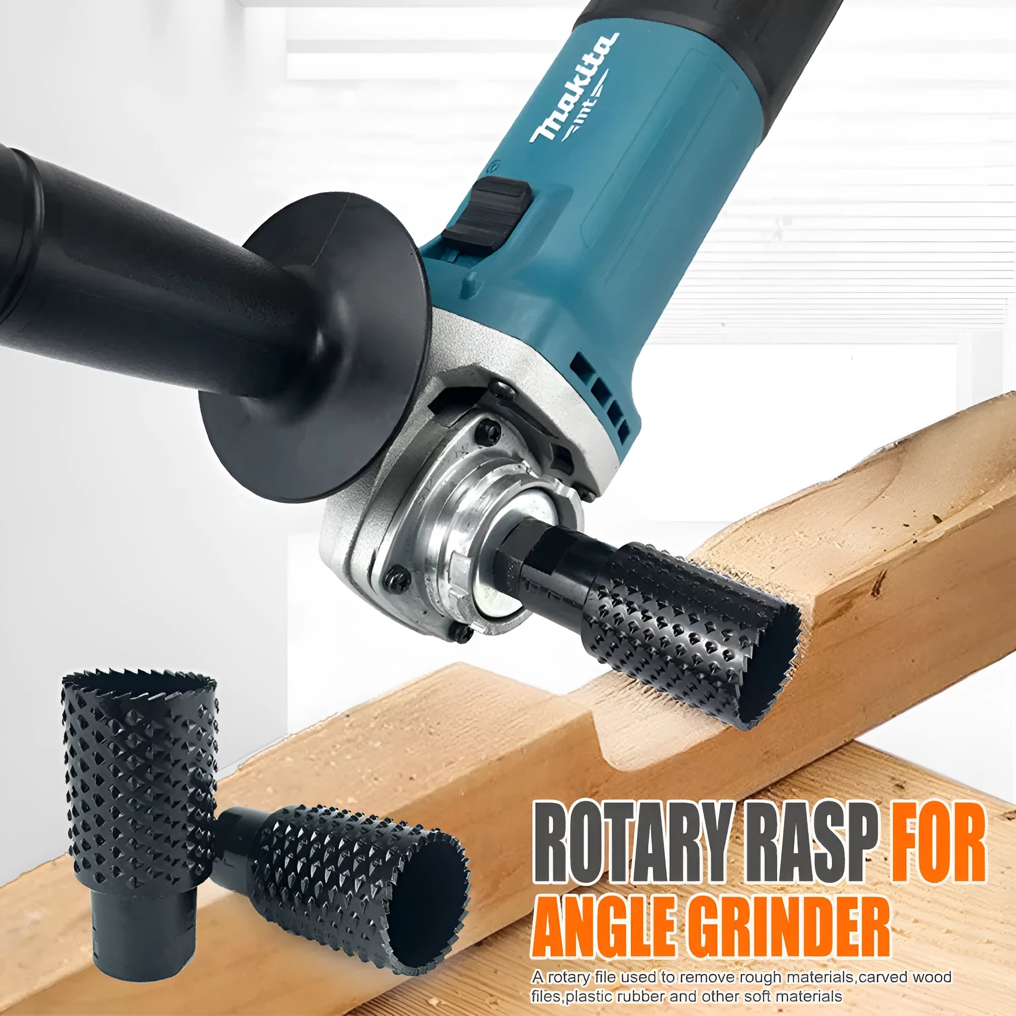 Spherical angle grinder grinding head tool with M10 and M14 thread compatibility for woodworking applications