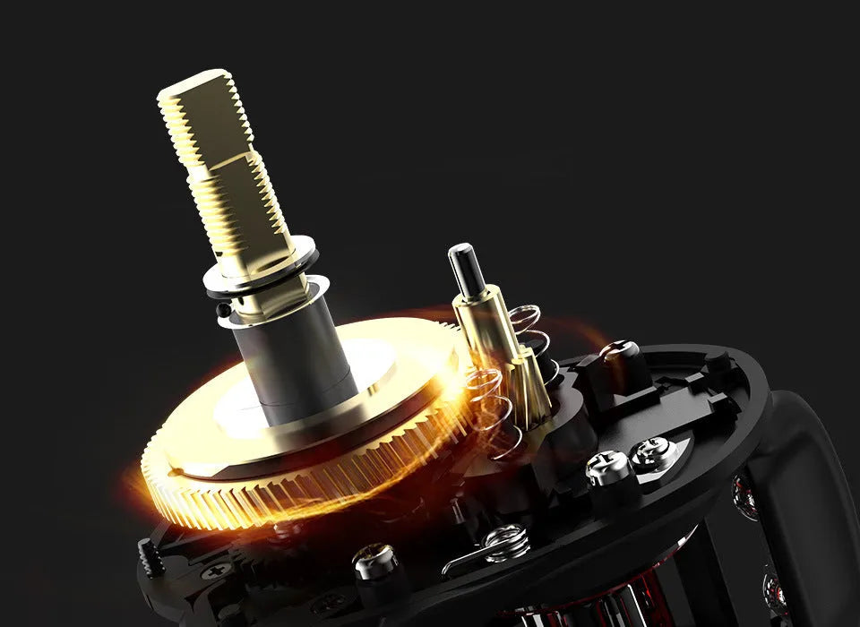 Drip wheel fishing reel with left or right hand retrieve option and included storage vessel