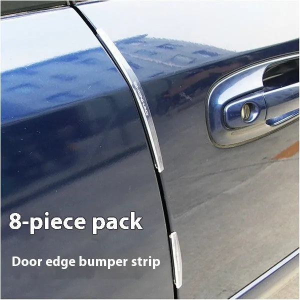 Solid white plastic car door edge guard bumper strip for vehicle side protection.