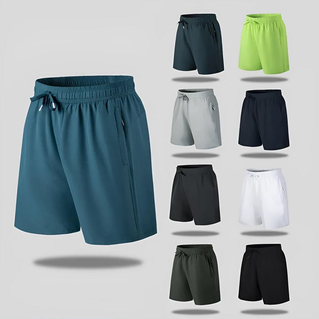 Men's loose fit quick-drying polyester beach shorts with micro-elastic waistband