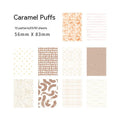 Pack of 50 retro collage design note papers in dessert-themed colours, each sheet 56mm by 83mm.