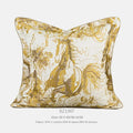 Modern abstract golden horse jacquard cushion in square and waist pillow sizes