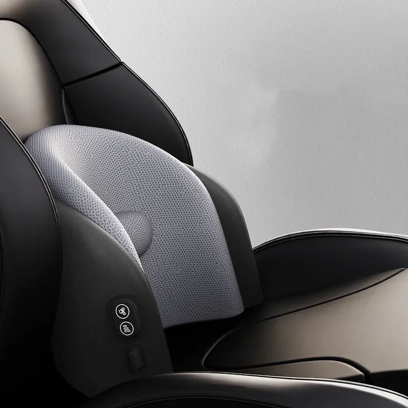 Car massage cushion with memory cotton construction for headrest and lumbar support on car seat