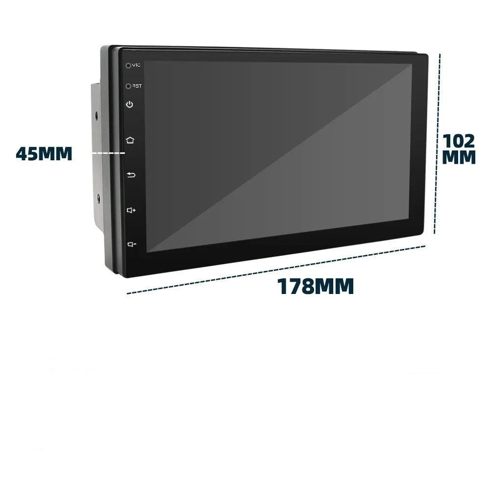 Black universal car navigation system with 7-inch screen showing GPS map display