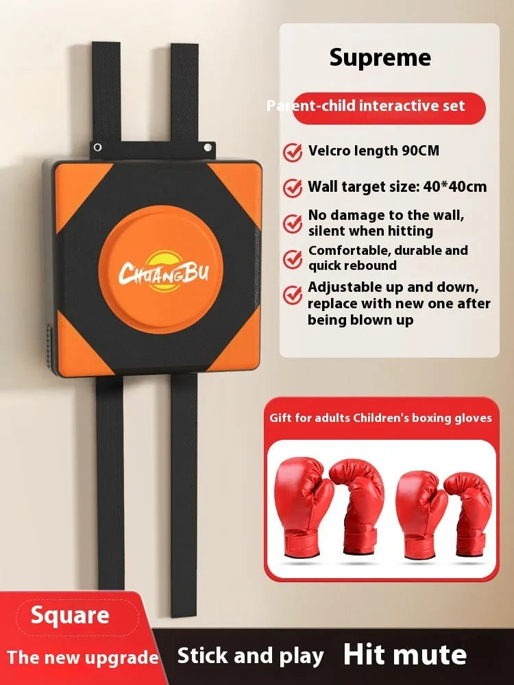Hanging boxing wall target with PU leather surface mounted on bracket