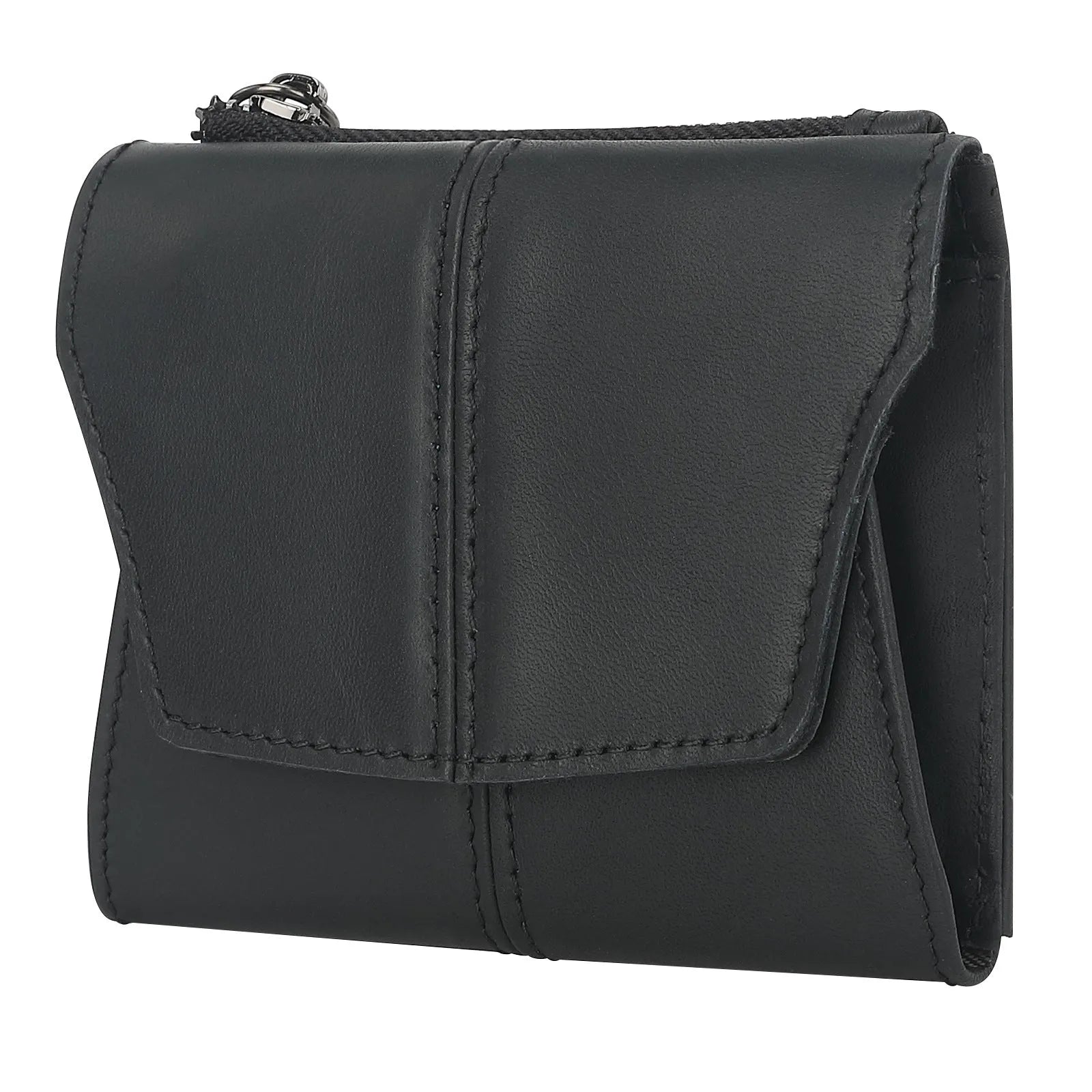 Genuine cowhide leather coin purse with stitching detail in six colour options