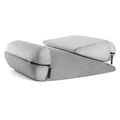 Triangular high density sponge backrest pillow with embroidered fabric in 68x33x25cm size