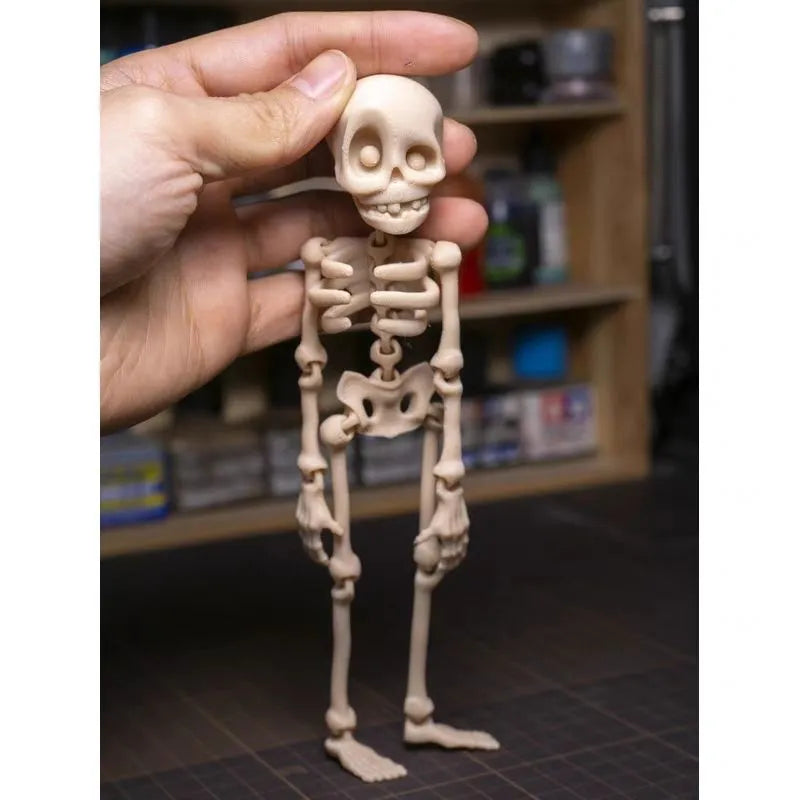 3D printed Halloween skull refrigerator magnet in modern art style with twelve colour options