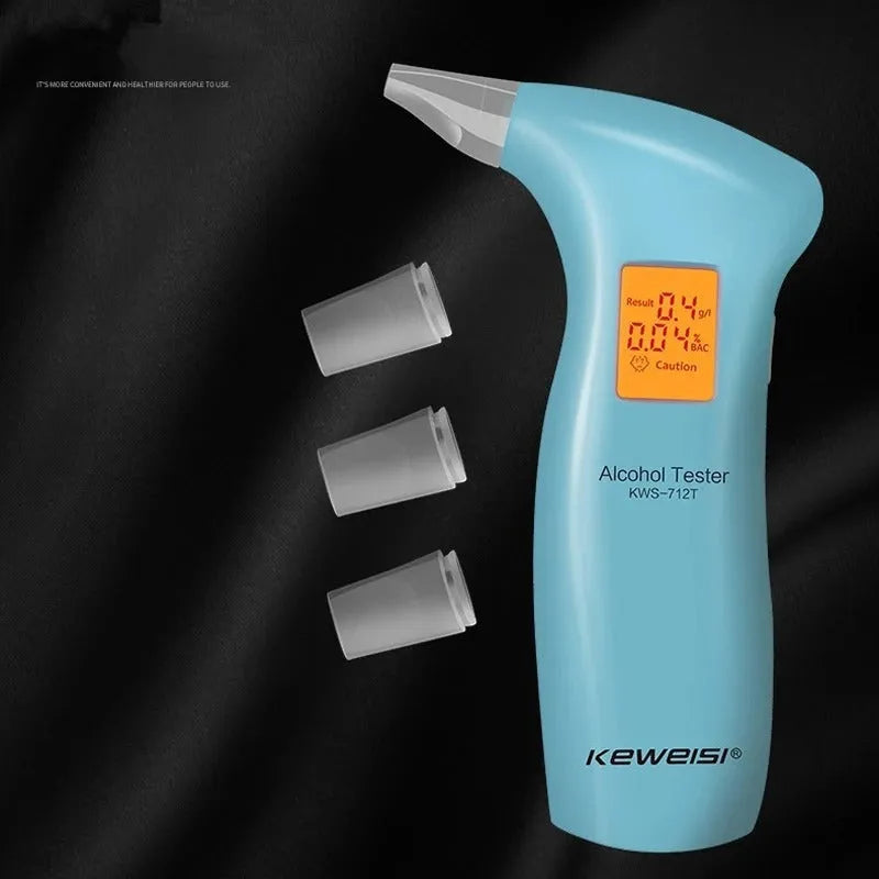 Portable orange light breath alcohol tester with four disposable mouthpieces