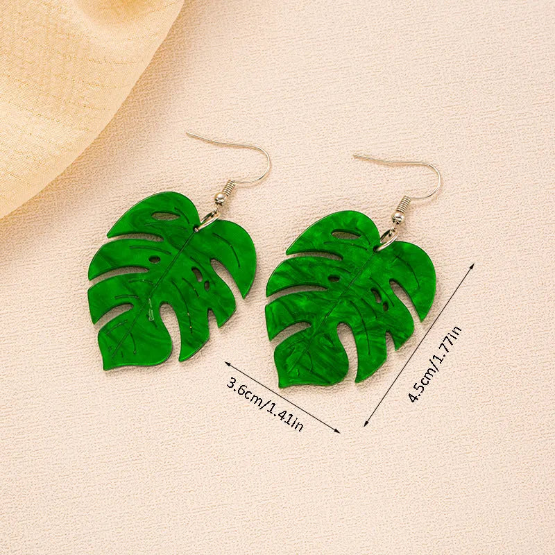 Acrylic drop shape earrings with alloy hooks featuring a jackfruit inspired design for women