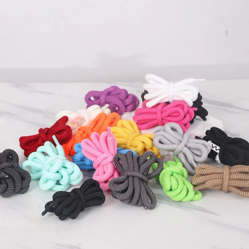 Oval shoelace adapter rope in multiple colours showing 1.0 width and length options for sneakers and sweatshirts.