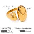 Women's exaggerated geometric stainless steel open ring in JDR2405081 colour