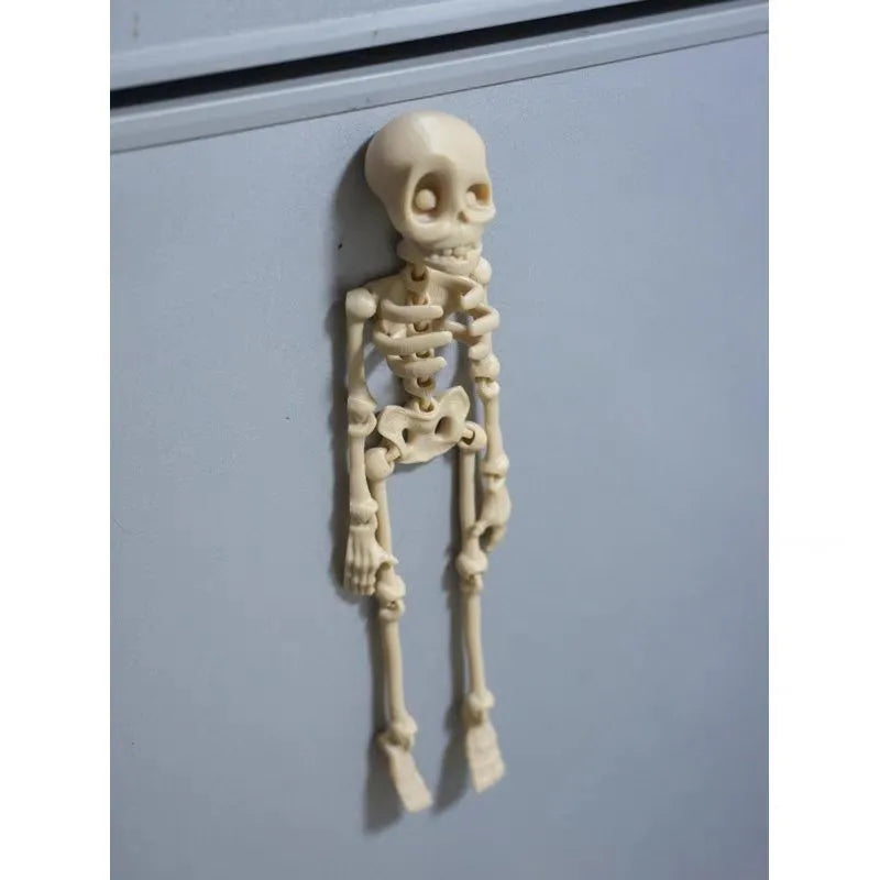 3D printed Halloween skull refrigerator magnet in modern art style with twelve colour options