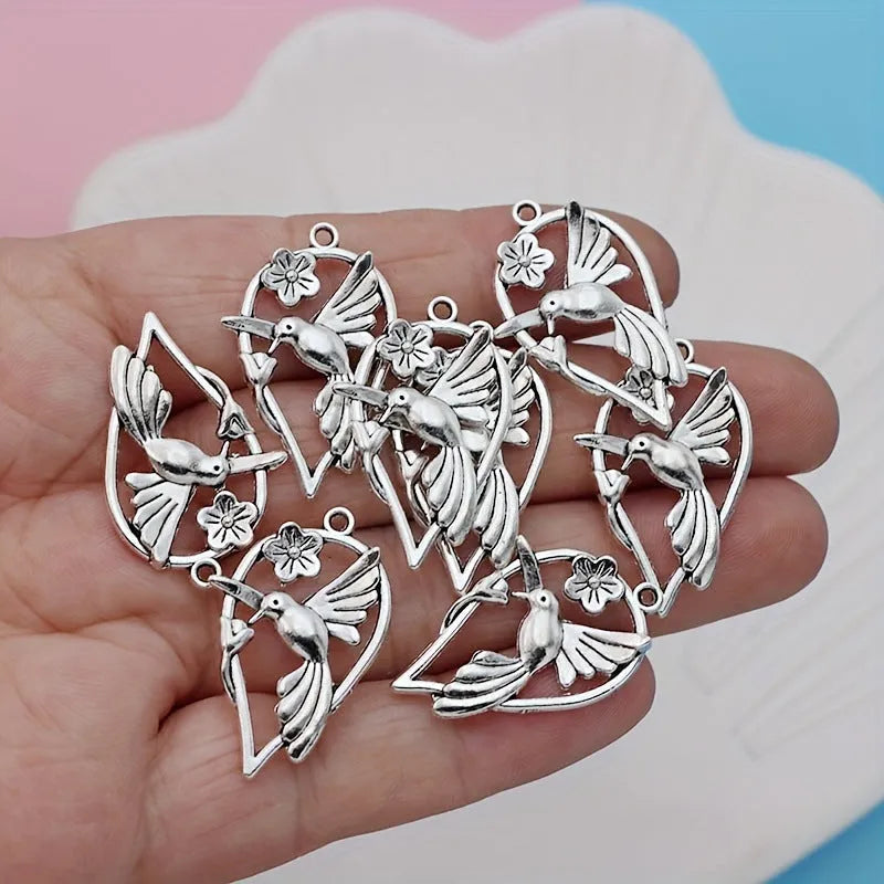 Alloy magpie cuckoo bird pendant with electroplated finish for DIY jewellery making