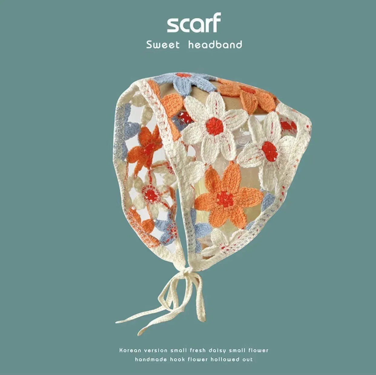Cotton triangle headscarf with floral pattern options for women's autumn winter wear