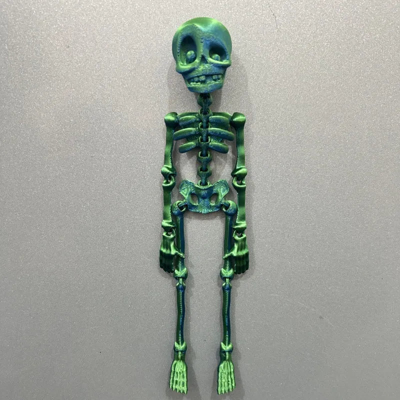 3D printed Halloween skull refrigerator magnet in modern art style with twelve colour options