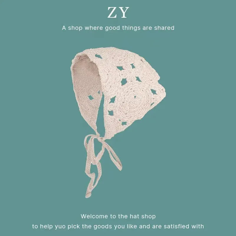 Cotton triangle headscarf with floral pattern options for women's autumn winter wear