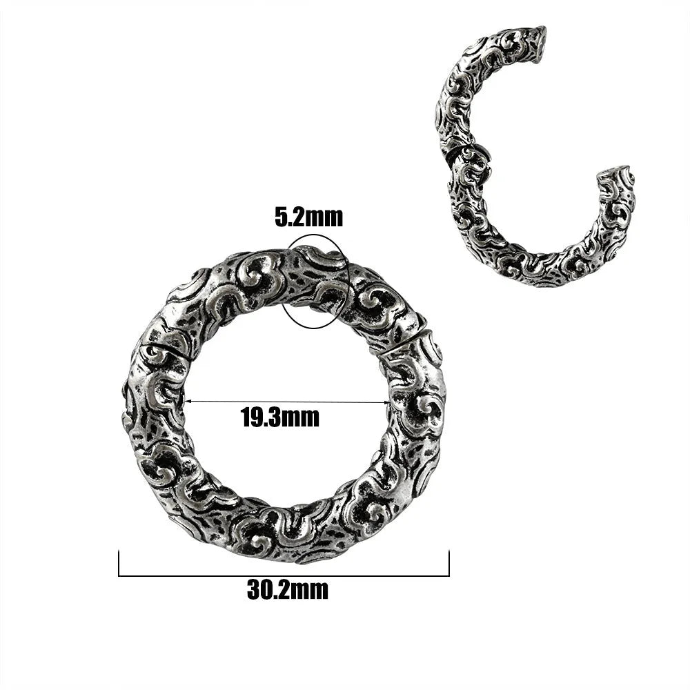 Fashion stainless steel totem pattern earrings showing electroplated colour options for OL style dressing