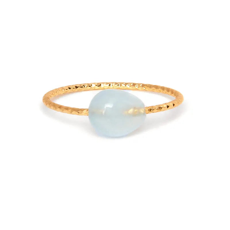 Geometric agate women's ring showing original design and natural stone texture