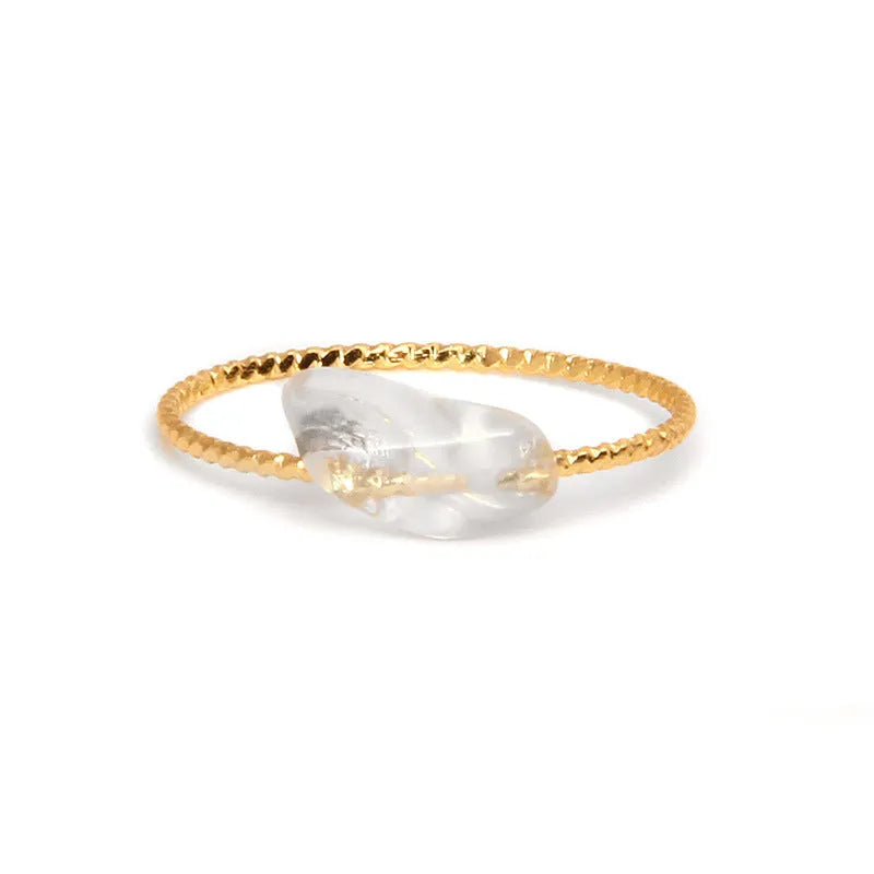 Geometric agate women's ring showing original design and natural stone texture