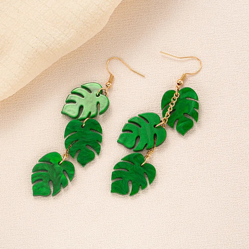 Acrylic drop shape earrings with alloy hooks featuring a jackfruit inspired design for women