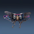 Temperature change purple butterfly rhinestone collar necklace with colour-changing pendant on regular chain