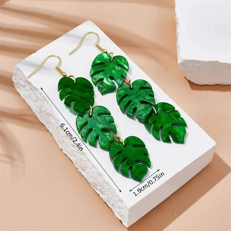 Acrylic drop shape earrings with alloy hooks featuring a jackfruit inspired design for women