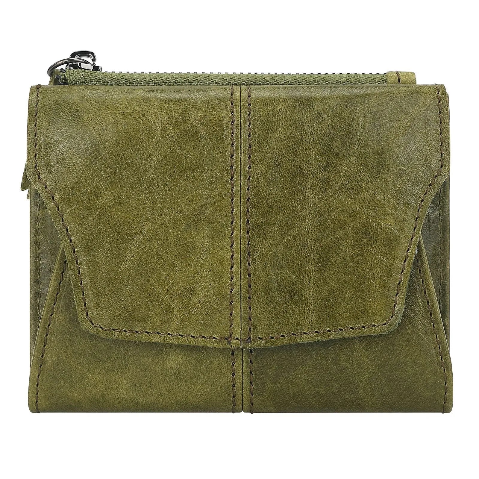 Genuine cowhide leather coin purse with stitching detail in six colour options