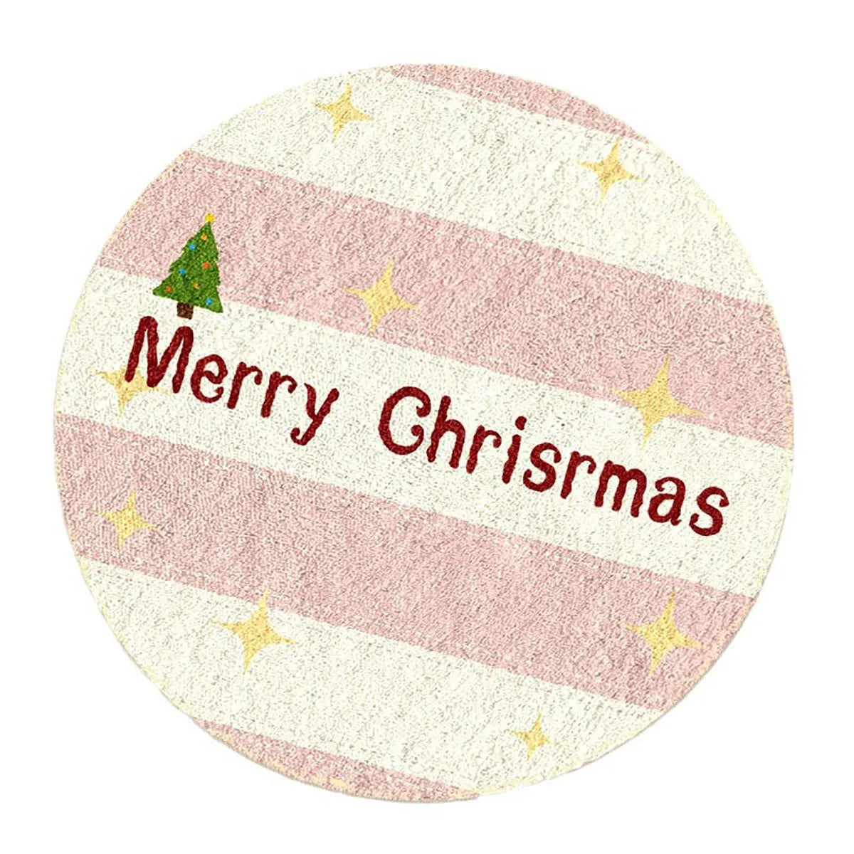 Alien-shaped Christmas floor mat in imitation cashmere with festive holiday patterns