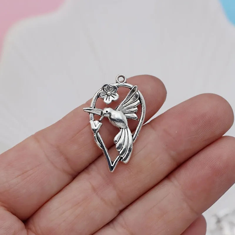 Alloy magpie cuckoo bird pendant with electroplated finish for DIY jewellery making