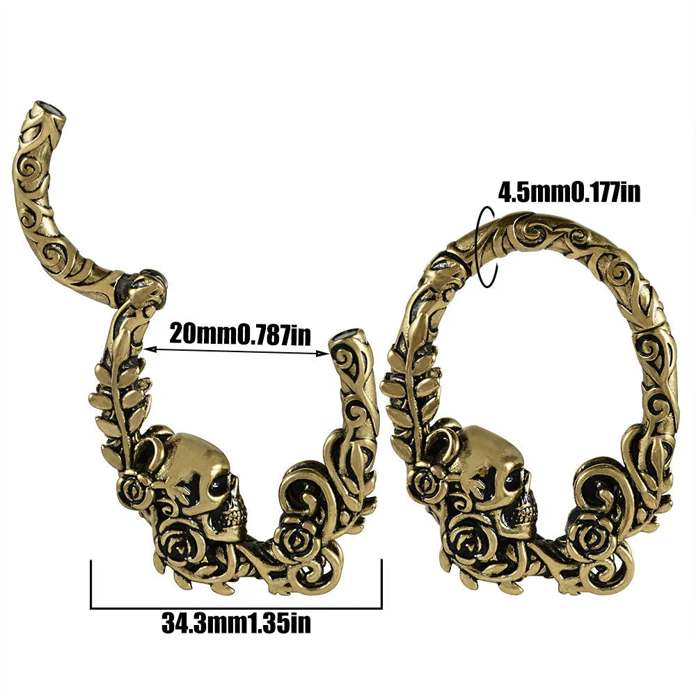 Fashion stainless steel totem pattern earrings showing electroplated colour options for OL style dressing