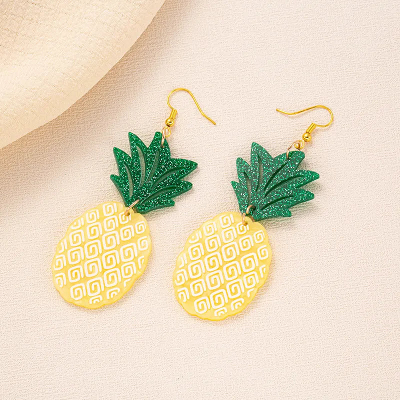 Acrylic drop shape earrings with alloy hooks featuring a jackfruit inspired design for women