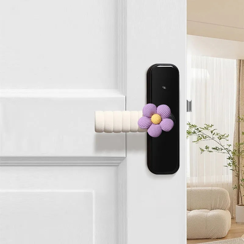 Round flower pattern door handle protective cover in multiple colour options