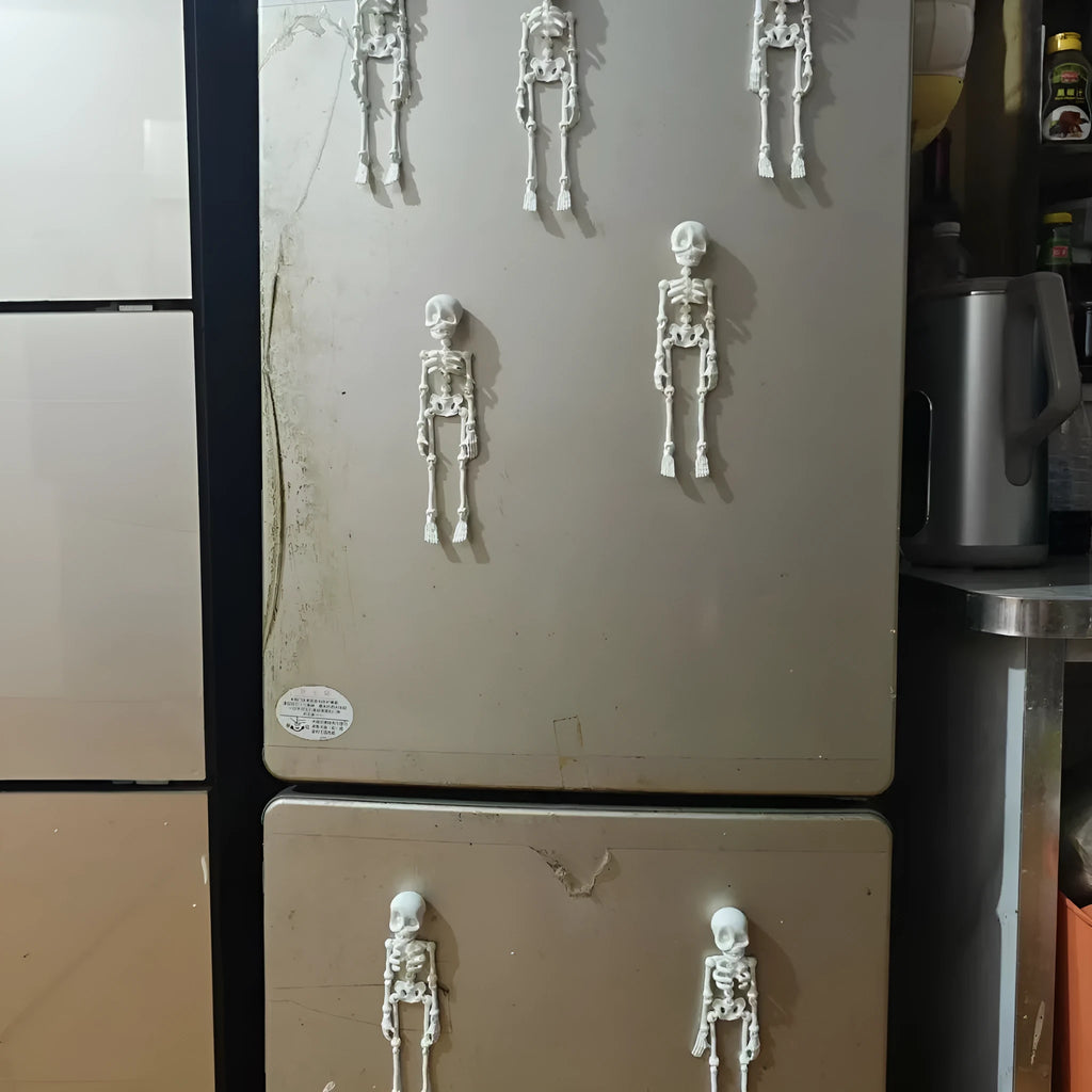 3D printed Halloween skull refrigerator magnet in modern art style with twelve colour options