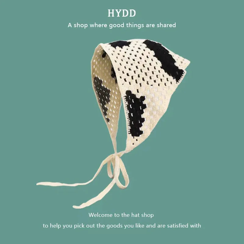 Cotton triangle headscarf with floral pattern options for women's autumn winter wear