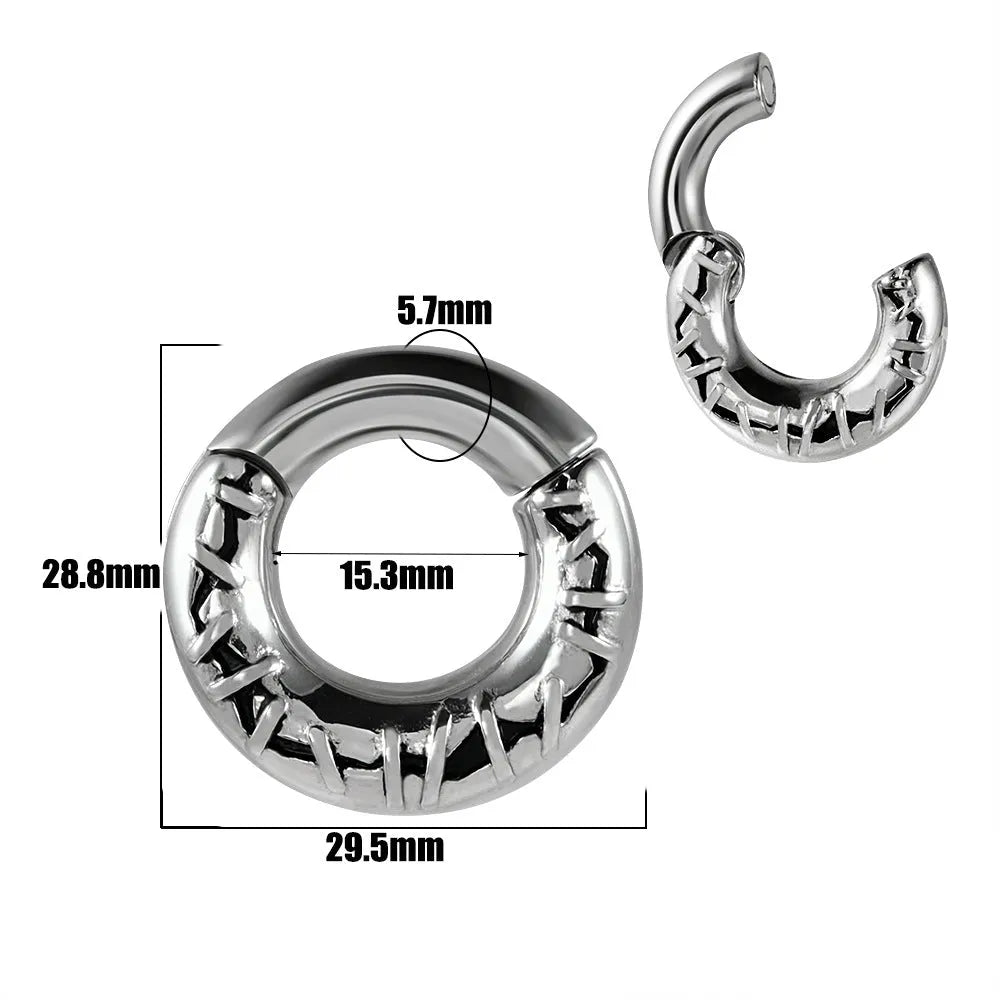 Fashion stainless steel totem pattern earrings showing electroplated colour options for OL style dressing