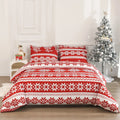 Winter Sleepers red Christmas pattern bedding three-piece set with quilt cover and pillowcases