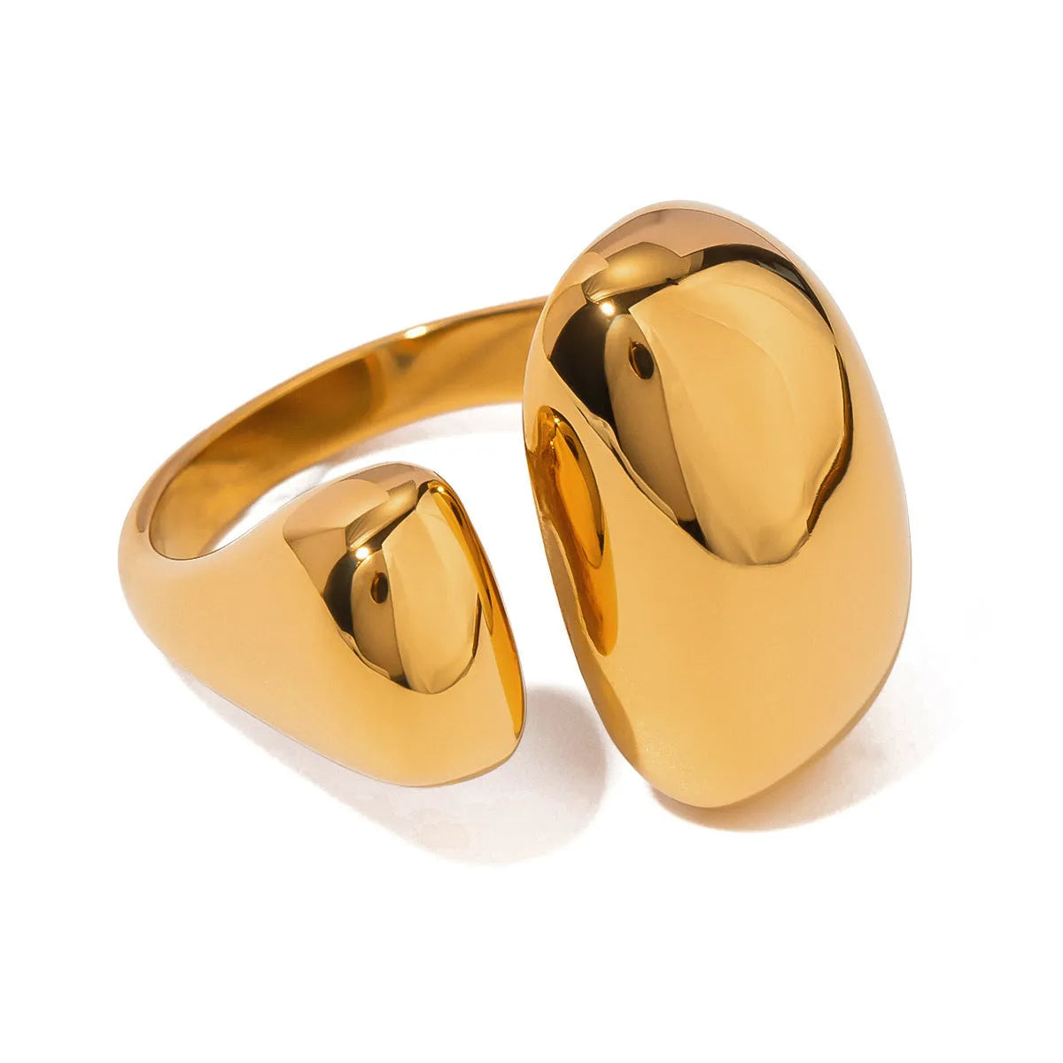 Women's exaggerated geometric stainless steel open ring in JDR2405081 colour