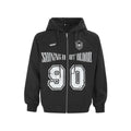 Women's American retro hooded cardigan jacket with letter embroidery in four colour options