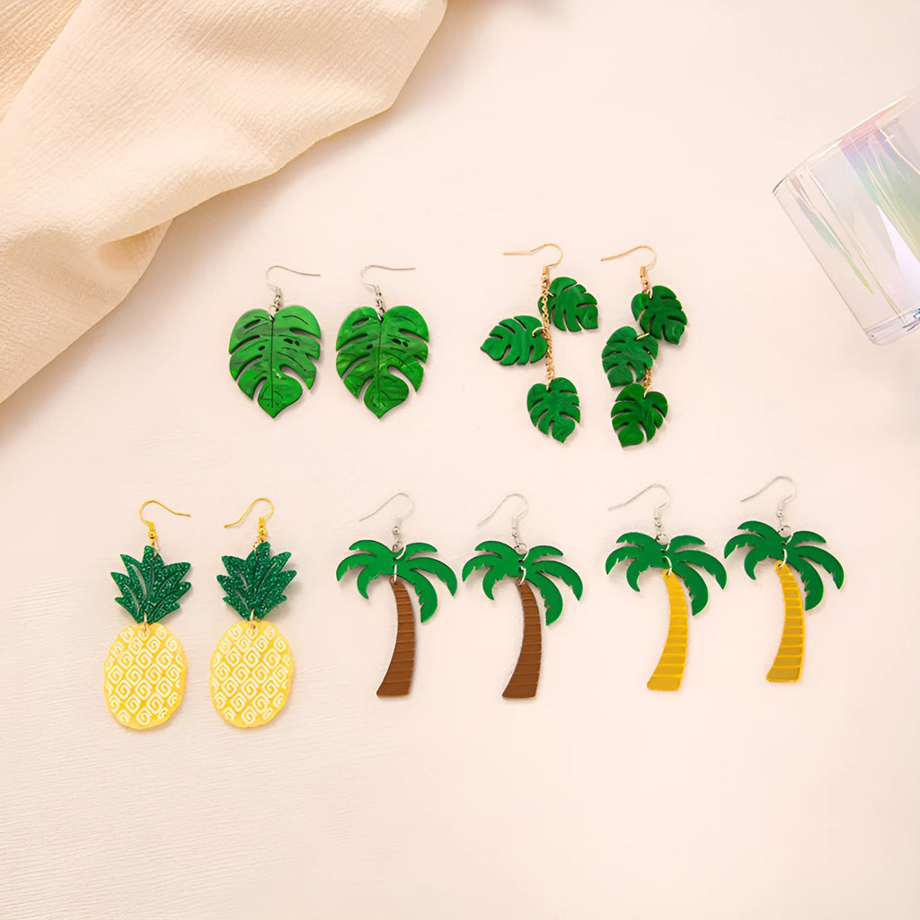 Acrylic drop shape earrings with alloy hooks featuring a jackfruit inspired design for women