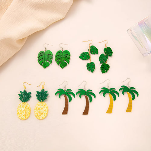 Acrylic drop shape earrings with alloy hooks featuring a jackfruit inspired design for women