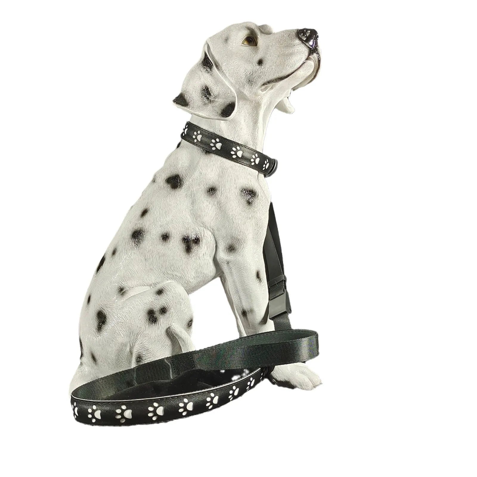 USB rechargeable LED luminous dog collar with glowing paw print pattern in 7 changing colours