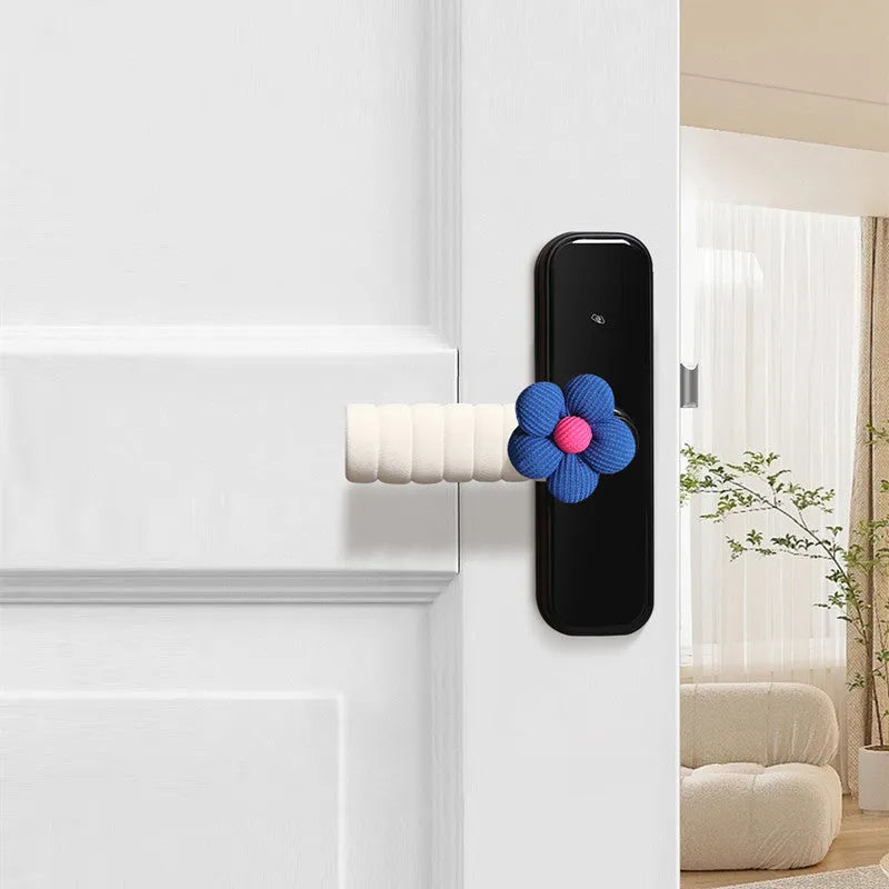 Round flower pattern door handle protective cover in multiple colour options