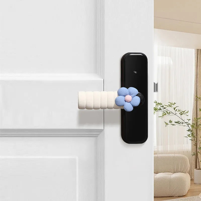 Round flower pattern door handle protective cover in multiple colour options